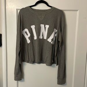 VS Pink cropped thermal long sleeve